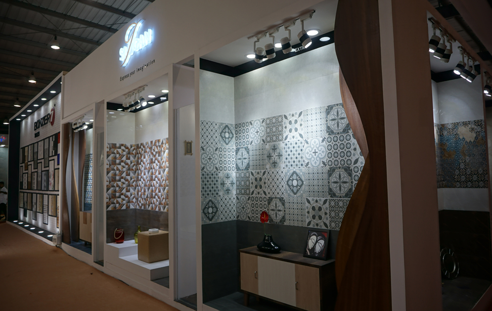 vibrant ceramic stall design